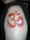 om symbol image tattoo on arm